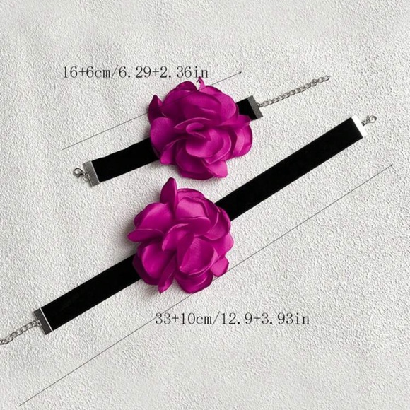 Floral Choker Necklace and Bracelet Set - Picture 5 of 6